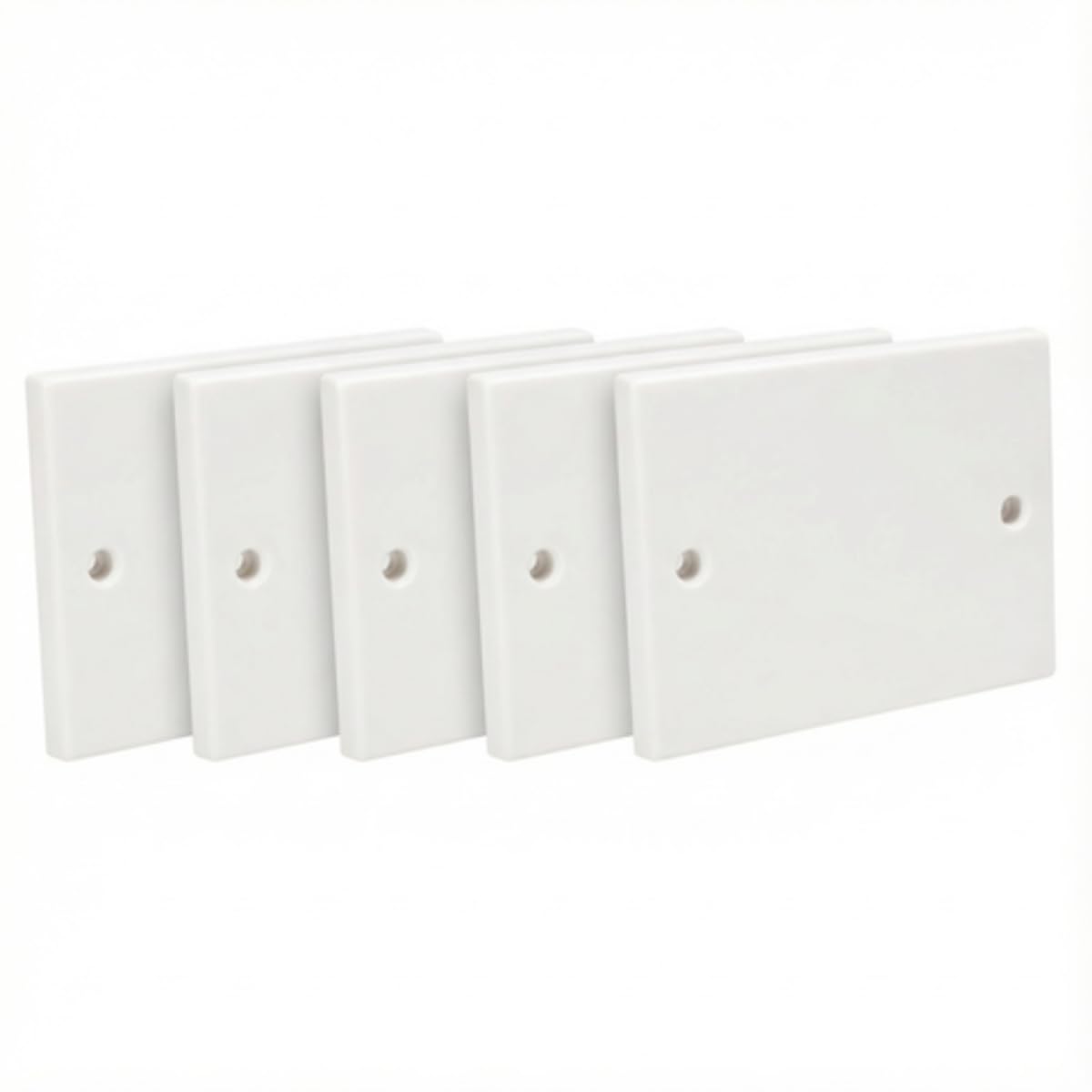 Axiom Ultimate Flat Single/Double Blank Blanking Plate Standard White Cover Plate Cover Plugs Socket Flush, White (Double (2 Gang), Pack of 5)
