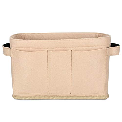 Luxja Organizador Bolsos de Mujer, Organizador Interior Bolso, Organizador de Bolso Fieltro con 2 Asas, Caqui