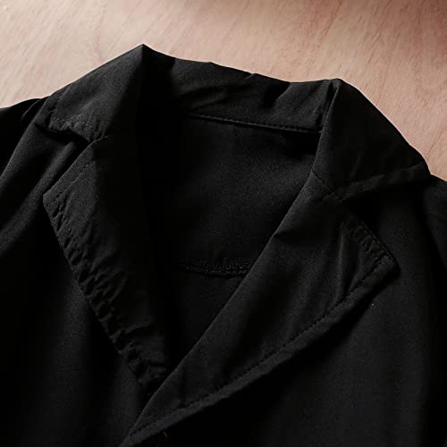 Kid Girl Dress Coats Short Sleeve Lapel Ribbon Bandage Waist Double-breasted Jacket Blazer Clothes2