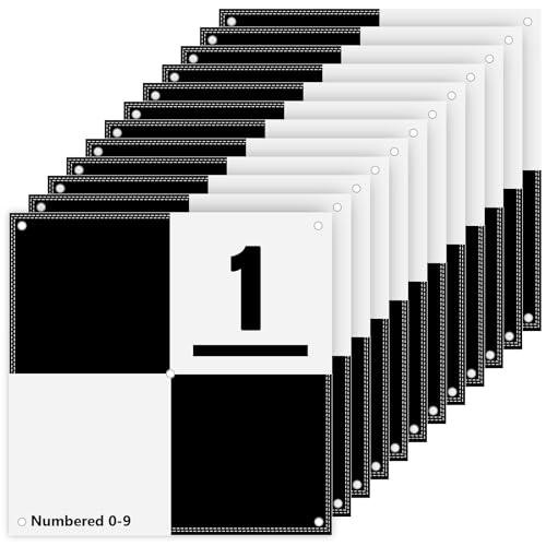 Cyiwniao 10 Pack Drone Ground Control Point GCP, 24'x24' Black/WhiteMarkers UAV Aerial Target for Mapping & Surveying (Square Center Eyelet Numbered 0-9)