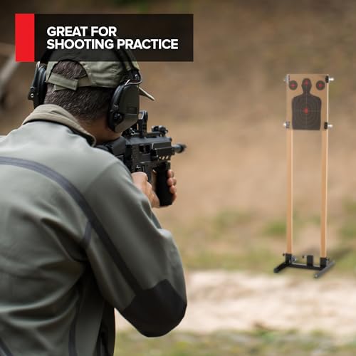 1 pack steel target stand base for paper silhouette shooting targets 8 - 24 adjustable width uspsaipsc - idpa practice includes 2 cardboard targets for shooting