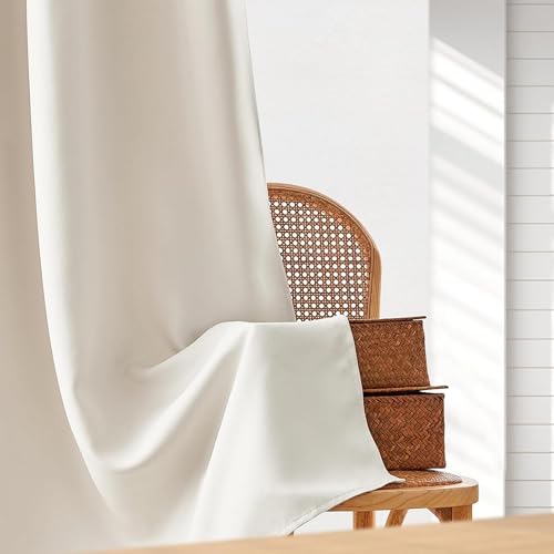 Image of Galaxy Home Decor Premium 100% True Blackout Eyelet Curtain for Long Door 8 Feet| Thermal Insulated Modern Plain Curtain for Living Room & Bedroom|Pack of 2, Beige