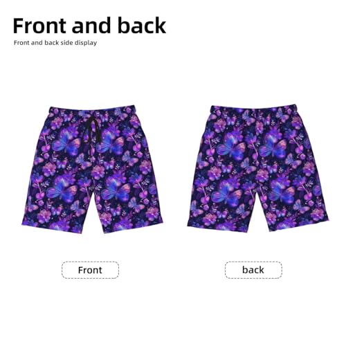 Neon Butterfly Teen Boys Swim Trunks Quick Dry Shorts Summer Beach Shorts for Big Boys2