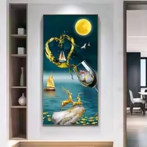 Décoration de maison moderne avec tableau de verres à vin pour habiller un mur vide