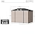 Oneinmil Outdoor Storage Shed 8x6 FT, Metal Tool Shed with Lockable Door, Metal Shed Garbage Can, Storage House for Backyard, Garden, Patio, Lawn (Brown)