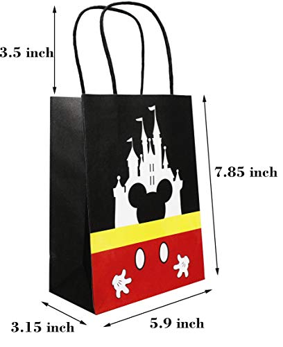 Moaxmoa Treat Bags Castle Gift Party Paper Bags With Handle For Birthday Baby Shower Mickey Minnie Theme Party Decorations Supplies- 12Pcs #TOP5