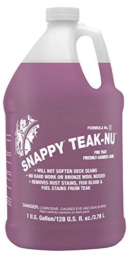 SNAPPY TEAK-NU Formula No. 1 - Restore & Renew Weathered Teak & Other Fine Wood - Professional Strength 2 Step System 1 GAL (STN-G1)