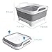 Collapsible Wash Basin with Drain Plug, 2.4 Gallon (9L) Collapsible Dish Basin, Portable Bottle Washing Basin for Baby Bottles, Vegetable Washing, RV Camping