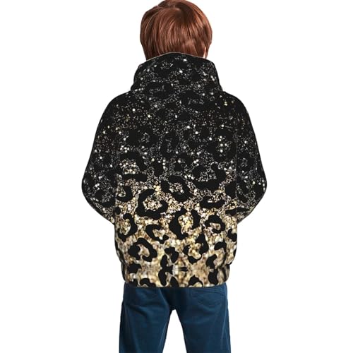 Leopard Print Hoodie Youth Hooded Sweatshirt 3D Digital Printed With Pockets Tops2