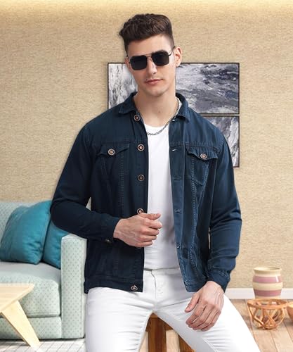 Image of Kuons Avenue Men's Regular Fit Trucker Jacket | Denim Jacket for Men