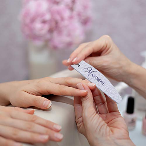 MAYCREATE® 10Pcs Nail Filer and Buffer Polish Pro Manicure Nail Art Tools Kit Professional Arch Shape Nail Filers Nail Shaper-Grey - Image 3