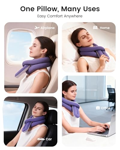 Almohada de espuma viscoelástica ajustable para viaje miniatura 5
