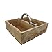 Cubertero de Madera Cuadrado con 2 Huecos y asa de Metal Central, Color Natural. Medidas: 23 x 23 x 7 centímetros. Material: Madera (Referencia: 2312923)