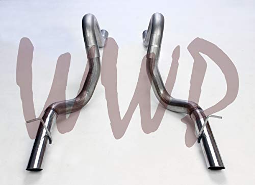3.00\" Stainless Steel SS409 Dual Exhaust Rear Tailpipes Kit With Polished SS Tips Compatible With 87-93 Ford Mustang LX 5.0L V8 & 1986 Ford Mustang GT 5.0L V8