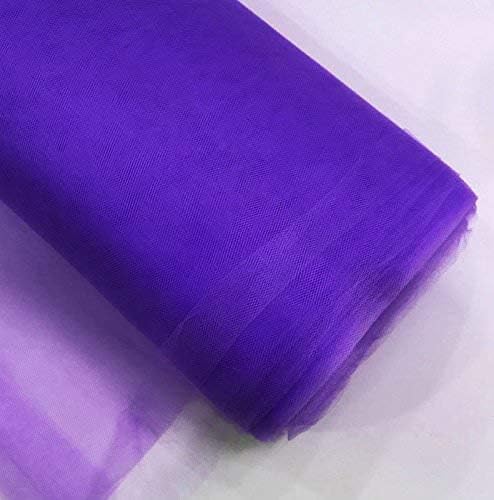 108" by 50 Yards Fabric Tulle Bolt for Wedding and Decoration(50 Yard, Purple)