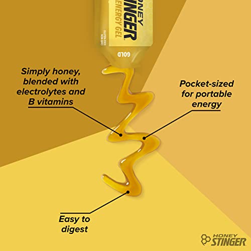 image for Honey Stinger Gold Energy Gel, Gluten Free & Caffeine Free, for Exerci