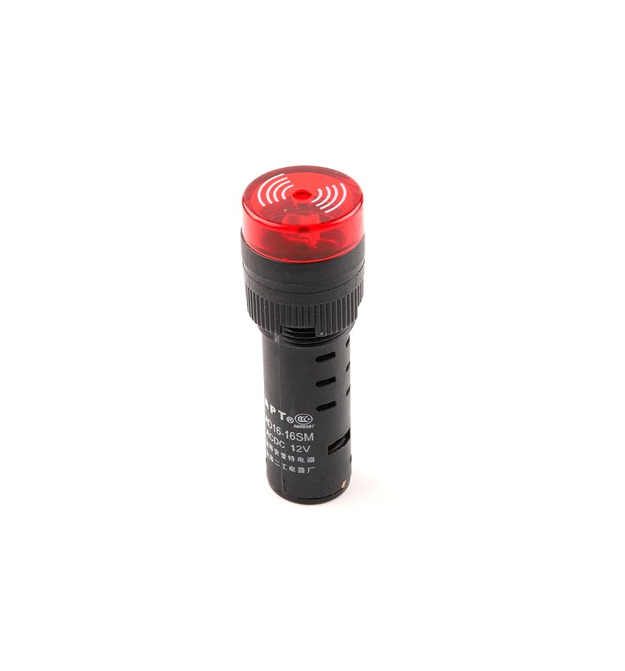 CentIoT - AD16-16SM - LED Active Buzzer Beep Alarm - Flash Signal Indicator Light - AC DC 16mm (12V Red)-image-48