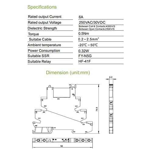 Miniatura 5 de Circuito de protección del módulo de relé delgado, 6A, relé 12 VCCCA 24 VCCCA 230 VCA, enchufe de relé de 0.244 in de grosor (10 piezas, 24