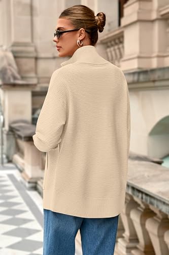 Image of PRETTYGARDEN Womens Long Sleeve Zip Up Ribbed Cardigan Sweaters