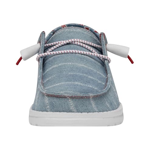 Image of Hey Dude Women's Wendy Slub CanvasMoc Toe Shoes, Denim Star, 6 UK