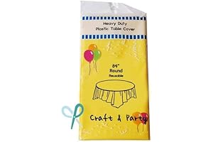 Evershine Round Heavy-Duty Table Covers, Yellow, 12-Pack