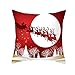 BCughia Funda Cojin, Fundas Cojines Abstractos Rojo Blanco Poliéster Reno Árboles de Santa Claus Navidad 40x40cm 1 Funda Cojin