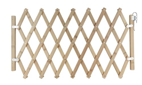 SIzlahoペット隔離ドア、木製フェンス、フェンス、スライドドア、伸縮式パーティション、中庭保護、スプライシング、屋内および屋外での使用 (L-ラージ)