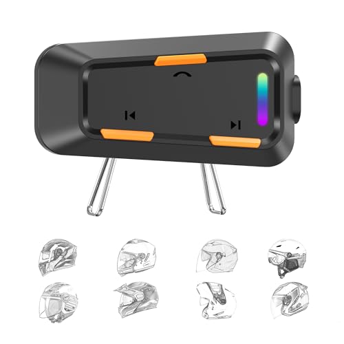 Image of Sounce Jarvis Cruiser Bluetooth Motorcycle Helmet On-Ear Headset with Dual Phone Connectivity Wireless 5.3 Music GPS Support 800mAh Battery IP67 Waterproof Compatible with Universal Helmets (Black)