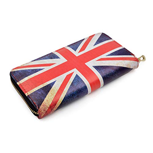 Premium Vintage British Union Jack UK Flag Print PU Leather Zip Around Wallet4