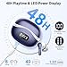 Wireless Earbuds, Bluetooth Headphones 5.4 HiFi Stereo, Ear Buds with 4 ENC Noise Cancelling Mics, 48H Bluetooth Earbuds with Dual LED Display, IP7 Waterproof in Ear Earphones for Android iOS, Blue