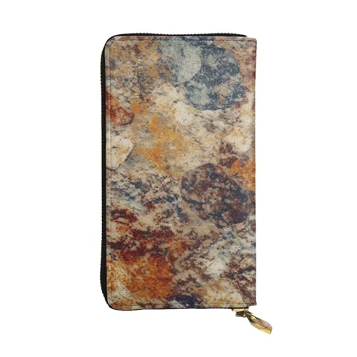 Portefeuille grand format en cuir granit abstrait l'accessoire partagé homme et femme