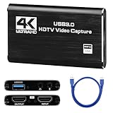 Gavzrt Placa de Captura HDMI 4K USB 3.0, Placa de Captura de Vídeo, Placa de Captura de Áudio e Vídeo, Dispositivo de Captura de Jogos USB 3.0, Placa de Captura para Streaming