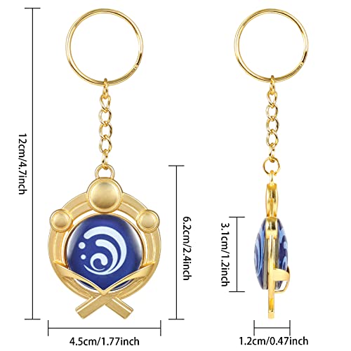 UTIEHD 7 Pack Genshin Impact Vision Keychains, Anime Key Ring, Collection and Genshin Fans