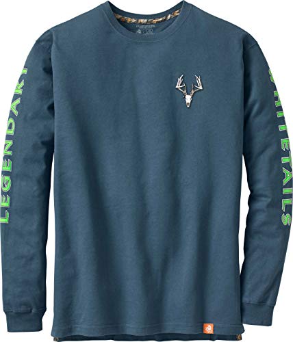 Legendary Whitetails Men's Long Sleeve T-Shirt Graphic Tee Preshrunk 100% Heavyweight Cotton