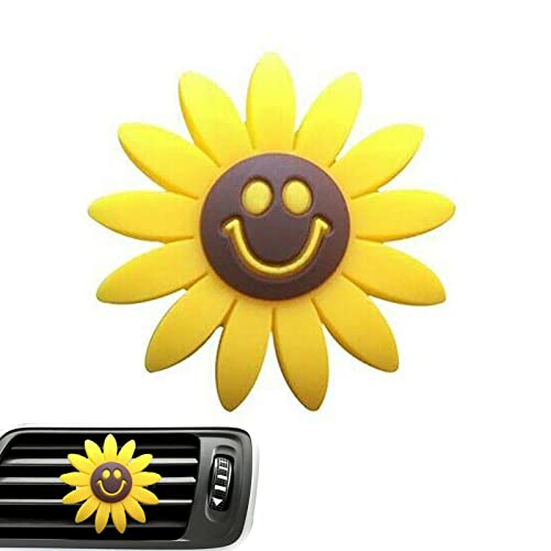 Bavokon ventilación Girasol | Clip Perfume Girasol con Ranura para Tarjeta Aroma - Sunflower Car Vent Clip Girasol Accesorios Coche Decoración Perfume para Viaje en Coche