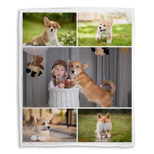 IT'S A SKIN Custom Blanket Personalized Picture - Customized Blankets with Photos - Pet Photo Blanket, Photo Collage - Gift for Birthday, Christmas, Anniversary, Family - 50x60 Fleece