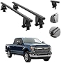 Roof Rack Cross Bars Fits Ford F-250 Crew Cab 2017-2022 Lockable Luggage Carrier Smooth Roof Cars | Black Aluminum Cargo Carrier Rooftop Bars | Automotive Exterior Accessories