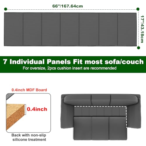 Couch Cushion Support for Sagging Seat - (167.5x43cm) Sofa Support Strengthener Boards for 3 Seater, Large Sofa Rejuvenator Boards with Oxford Surface & Extra Thick Round Corner Treatment.Grey - Image 2