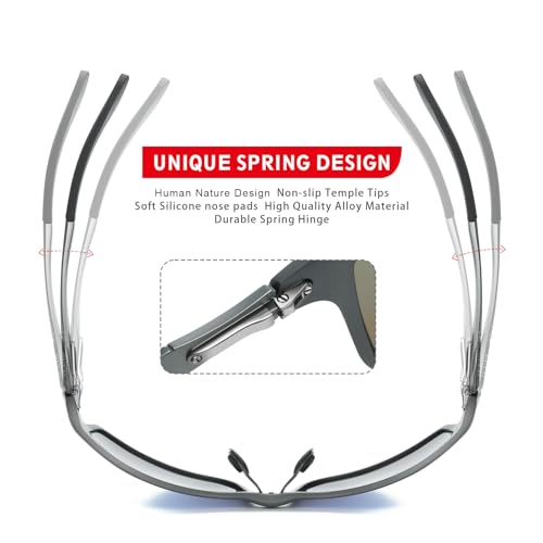 Image of DUCO Polarized Sunglasses for Men 100% UV400 Protection Metal Frame Driving Men's Sun Glasses