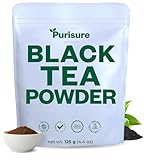 Purisure Instant Black Tea Powder, 125g, Pure Formula, Quick Dissolve for Hot/Cold Tea, Unsweetened Instant Tea Powder for Beverages, Baking, Energy & Health Boost, No Additives, Non-GMO, 125 Servings