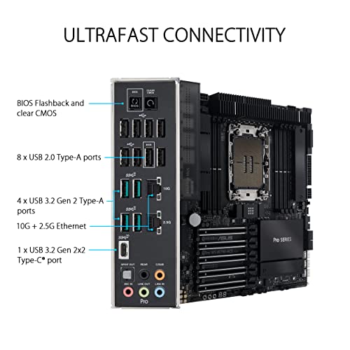 Image of ASUS Pro WS W790-ACE Intel LGA 4677 CEB Motherboard,5xPCIe 5.0x16 Slots,DDR5 R-DIMM,10G & 2.5GLAN,USB 3.2 Gen 2x2 Type-C,BMC Header, ACCE
