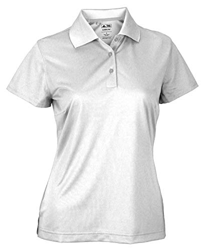 adidas Taylormade Womens Climalite Textured Solid Polo Shirt (M, White)