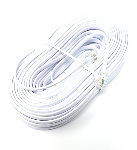 MainCore 20m White Flat ADSL High Speed Broadband Modem Cable RJ11 to RJ11