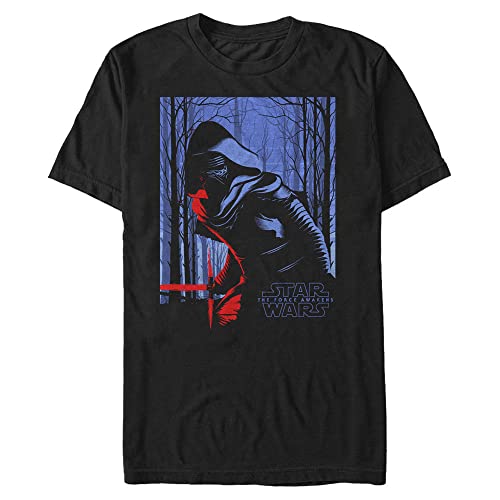 T-Shirt Star Wars Homme imprimé forêt crossover geek en coton noir