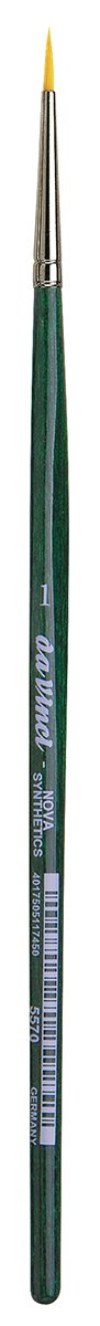 da Vinci Watercolor Series 5570 CosmoTop Nova Paint Brush, Round Synthetic with Short Green Handle, Size 1 (5570-1)