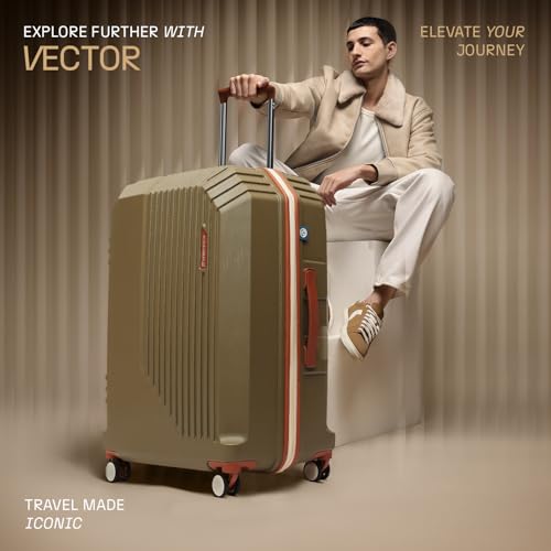 Image of uppercase Vector (Large) 75cm, Check-in Sustainable Trolley Bag, Hardsided Anti-Scratch 8 Wheel Double Spinner Luggage, TSA Lock & Anti-Theft Zippers, Suitcase for Unisex, 2000 Days Warranty (Brown)