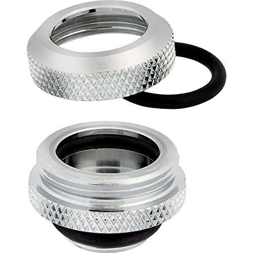 Corsair Hydro X Series XF Hardline 14mm OD Fittings, Chrome, 4-Pack