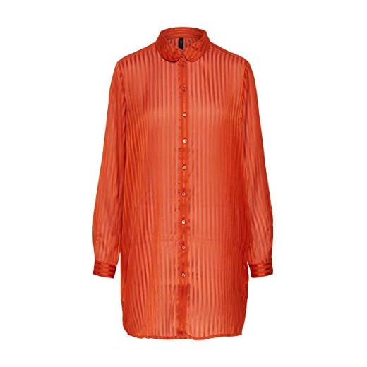 Y.A.S YAS Yasrocka LS Shirt Blusa, Naranja (Rooibos Tea Rooibos Tea), 38 (Talla del Fabricante: Small) para Mujer