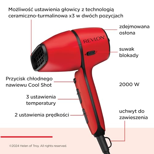 Revlon Airflow Control Dryer || Compact Dryer with Rotating Built-in Concentrator and Curl-Enhancing Diffuser, 2000W || RVDR5320