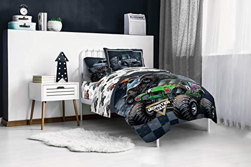 Image of Monster Jam Trucks Full Size Size Comforter Set 7 Piece Kids Bedding, Multi